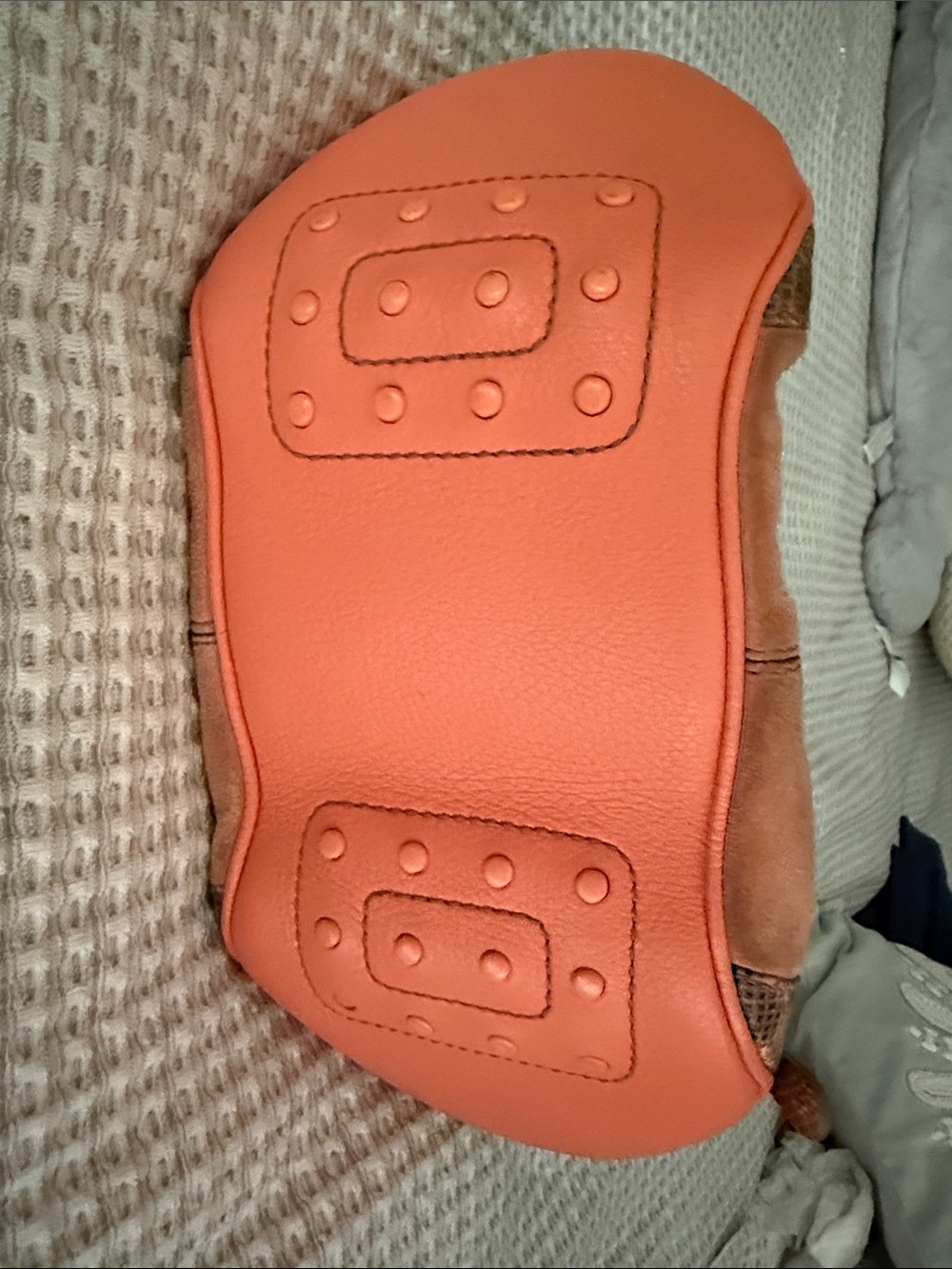 Tod's Burnt Orange Suede Shoulder Hobo with Brown Trim - Picture 7 of 13